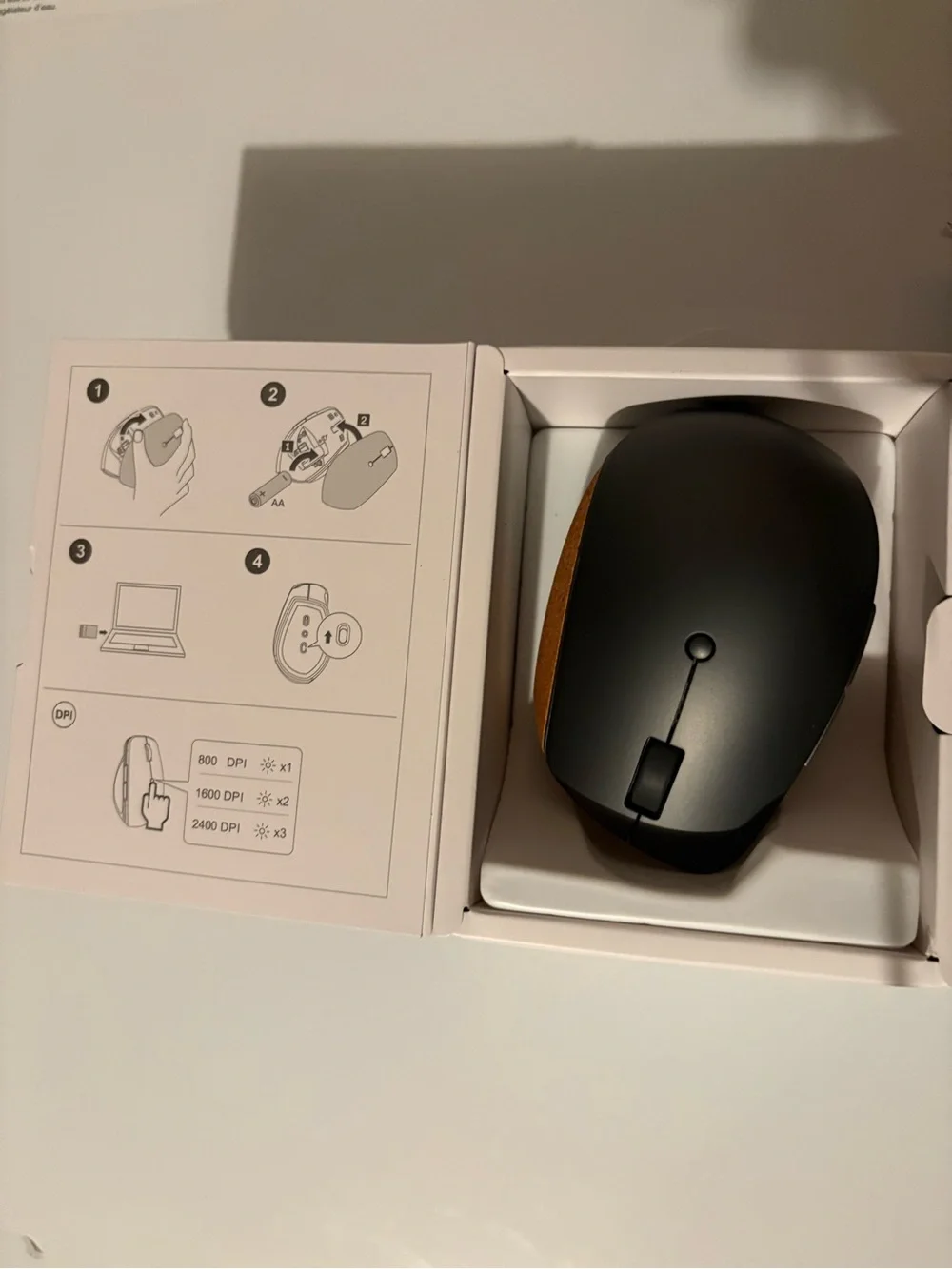 Lenovo Go Wireless Vertical Mouse - Black and Brown